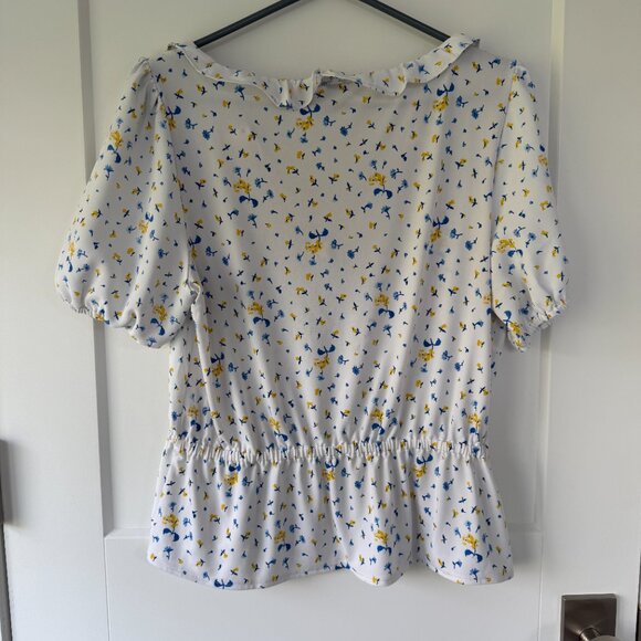 Ann Taylor Short Sleeve Peplum Blouse - Picture 3 of 4